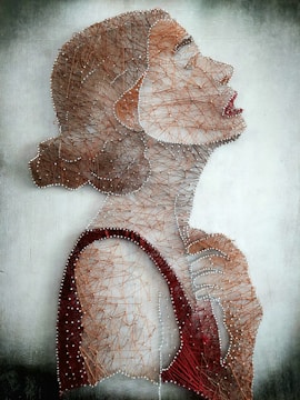 a close-up of a woman's face