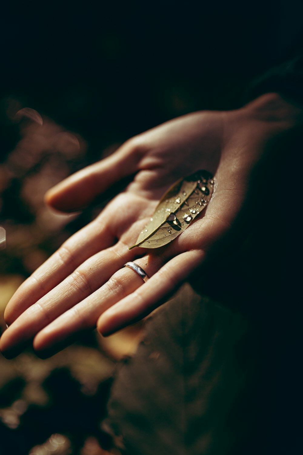 a person holding a ring