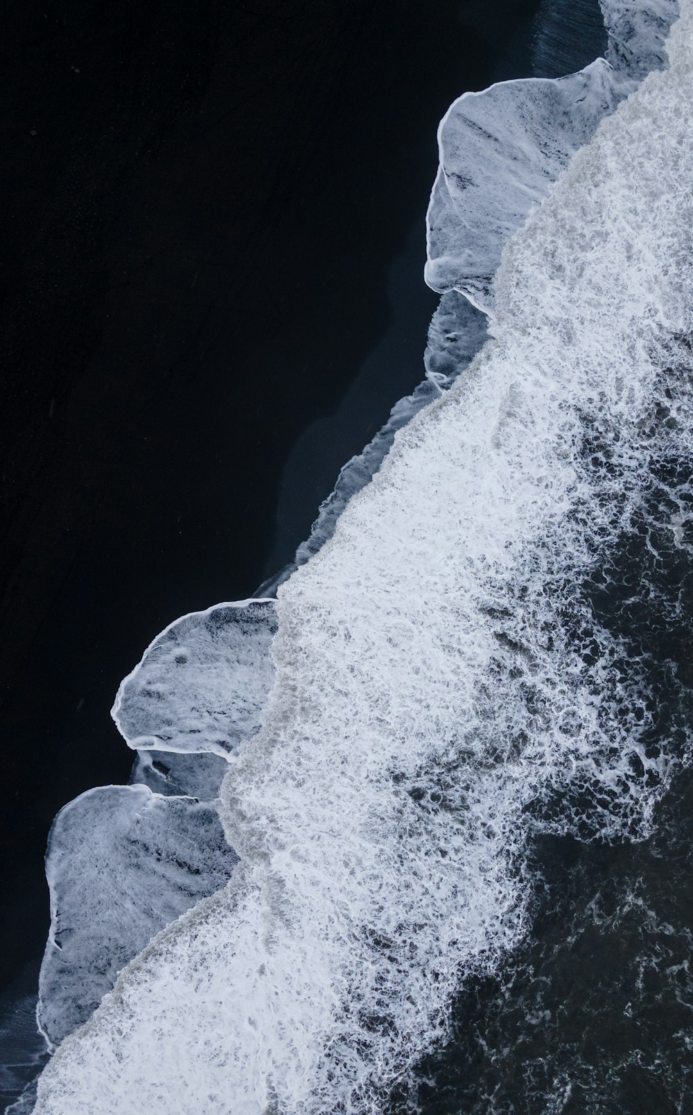 a close-up of some ice