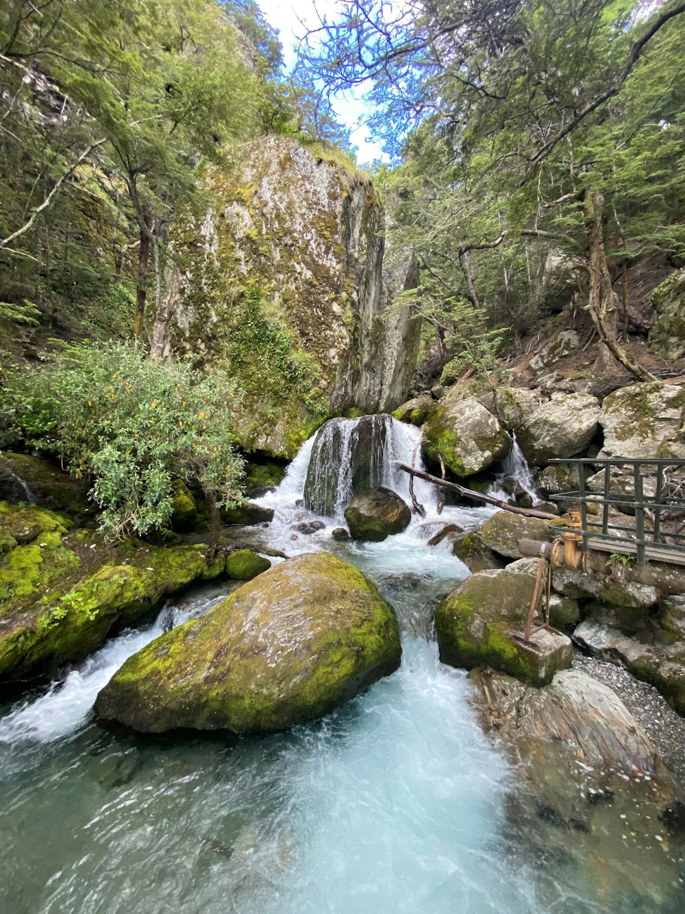 a river flowing through a rocky area