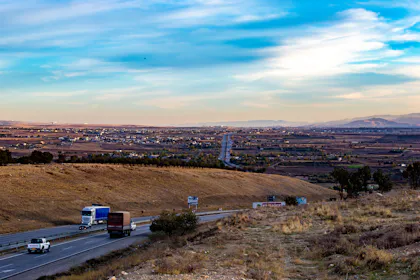 Rural road stretching into the distance