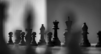 a chess board with a chess piece