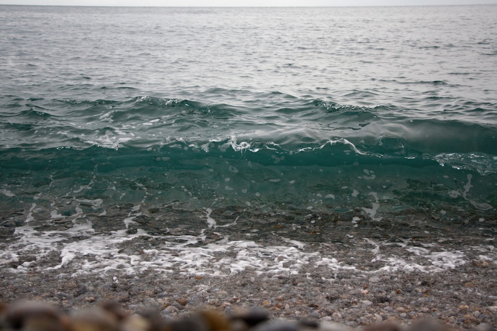 waves crashing on a beach