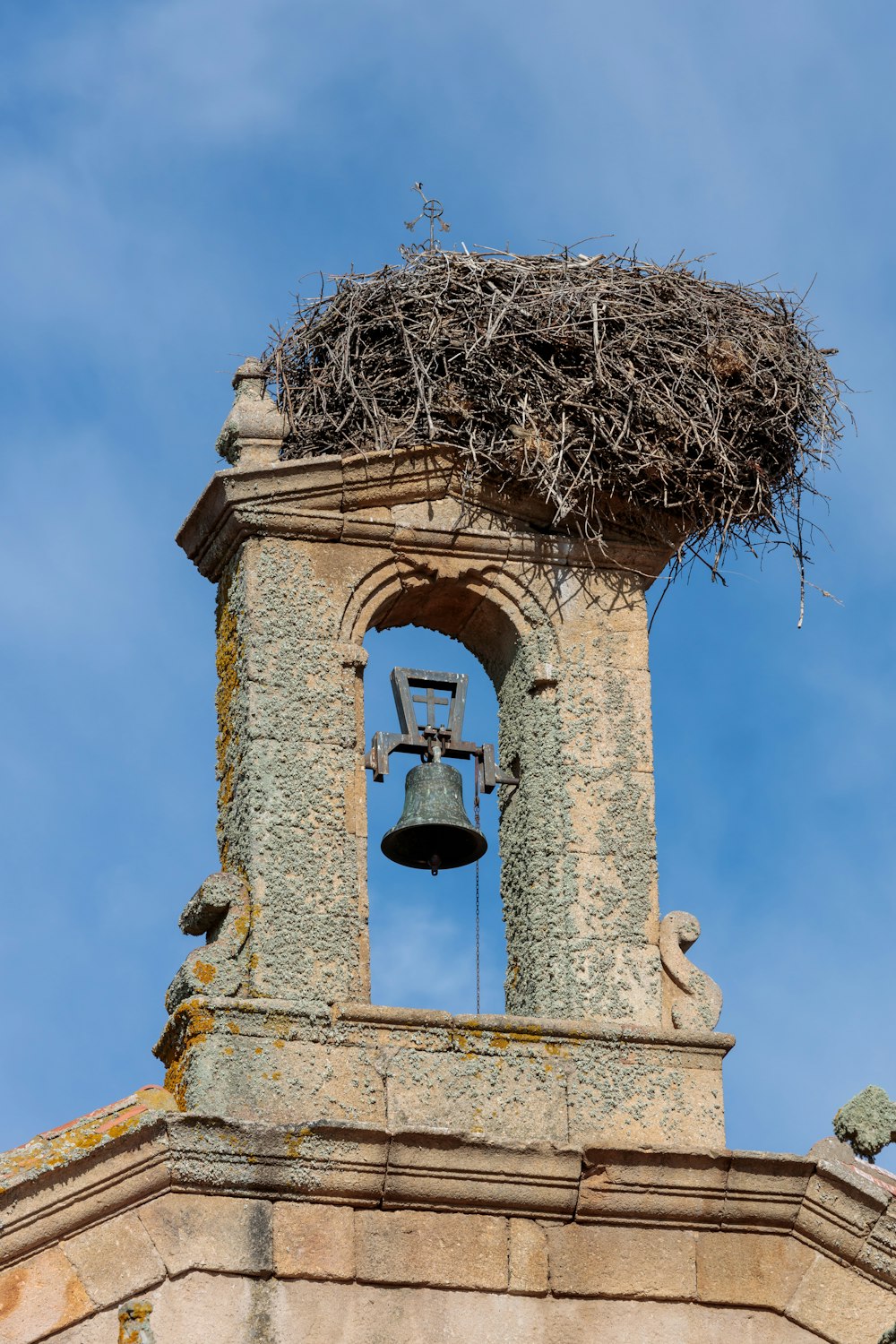 a bell on a tower