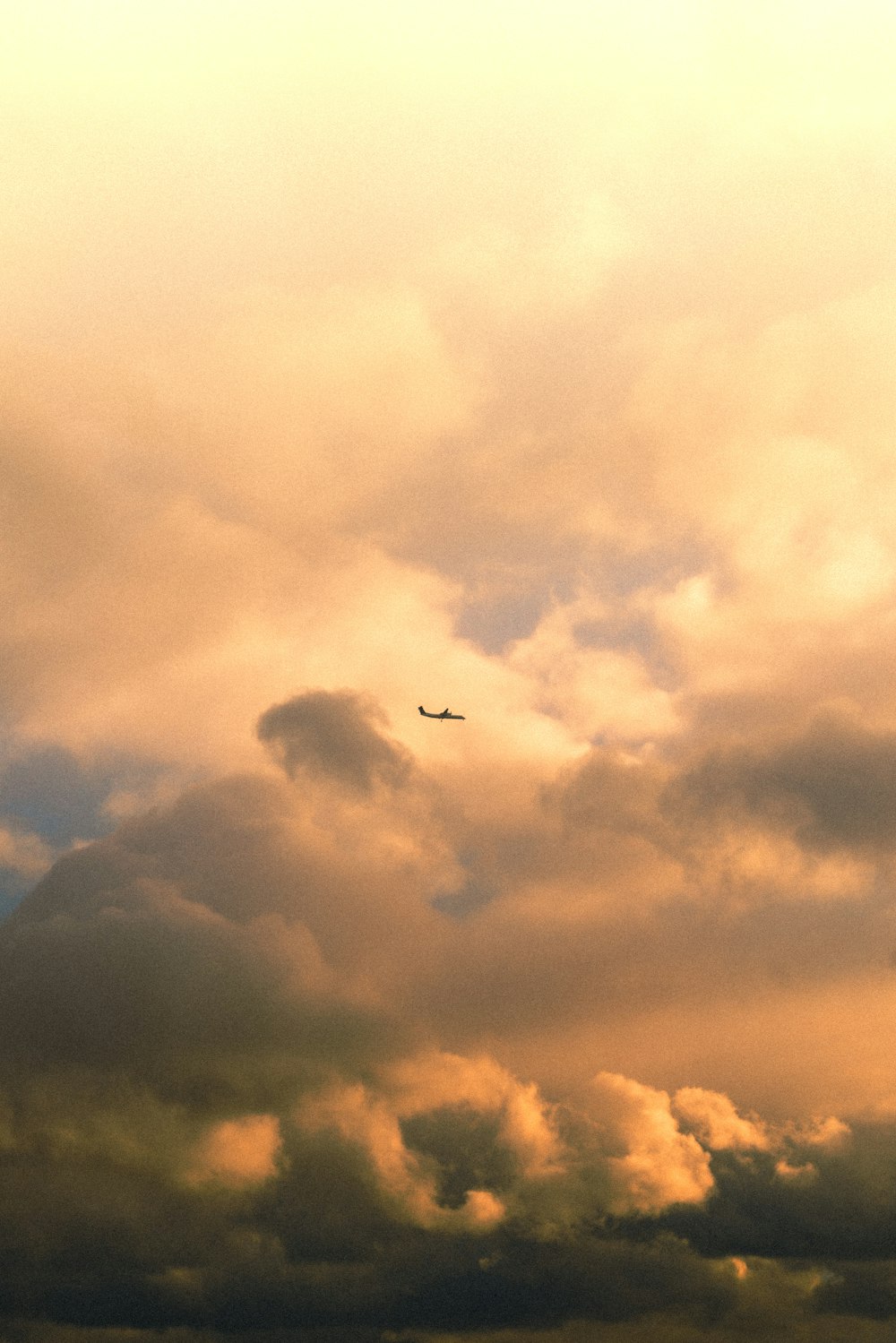 a plane flying in the sky