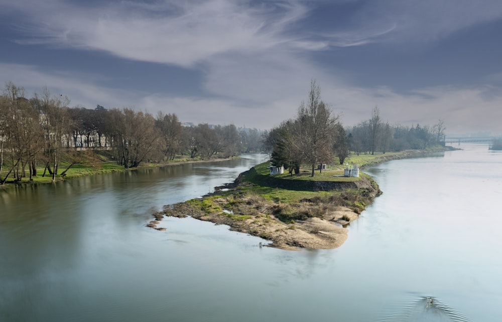 a small island in a lake