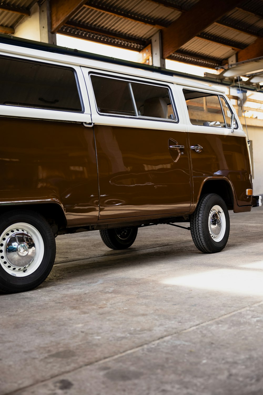 a car parked in a garage