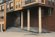 A modern architectural design featuring masonry elements.