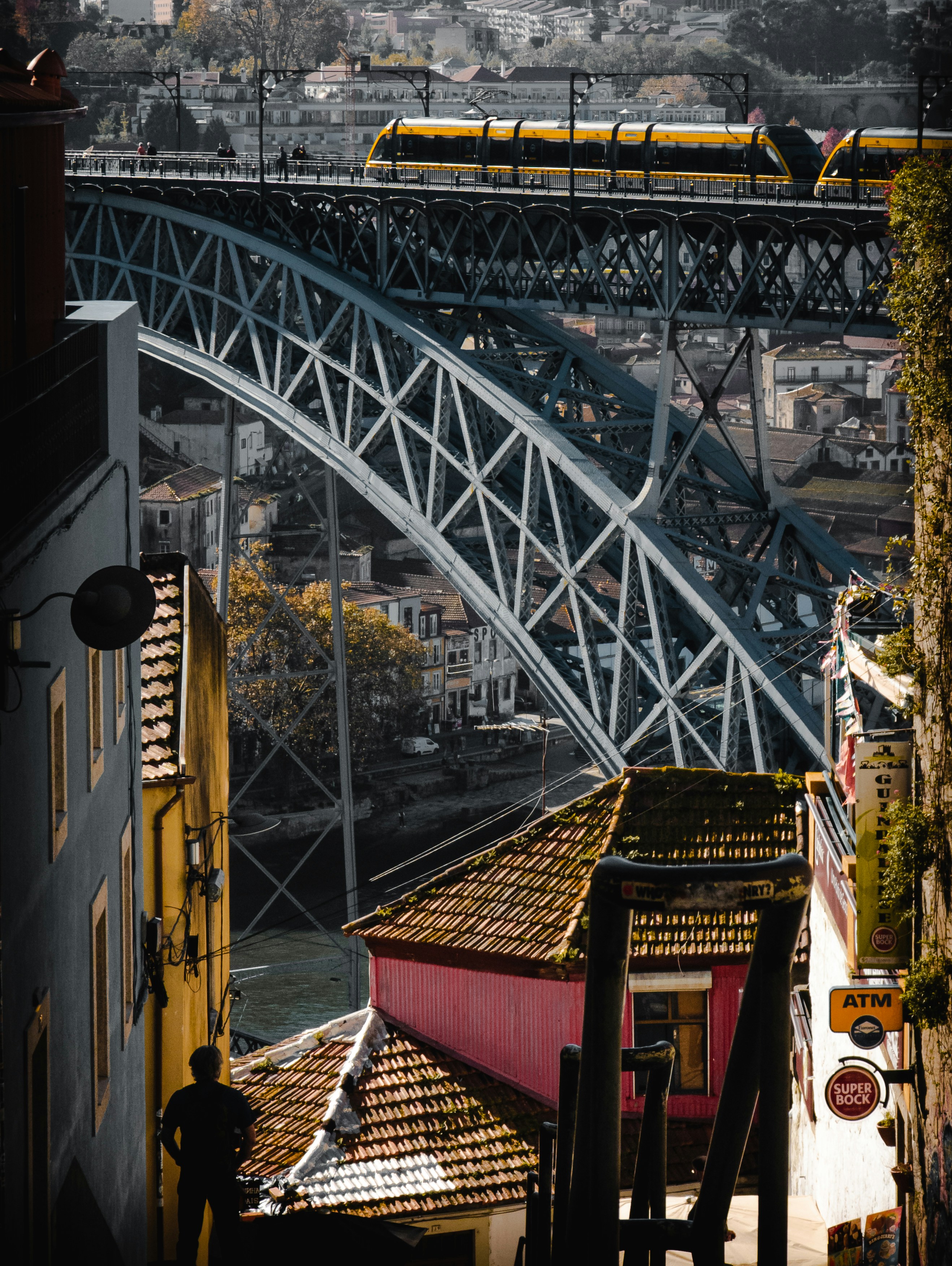 a train going over a bridge