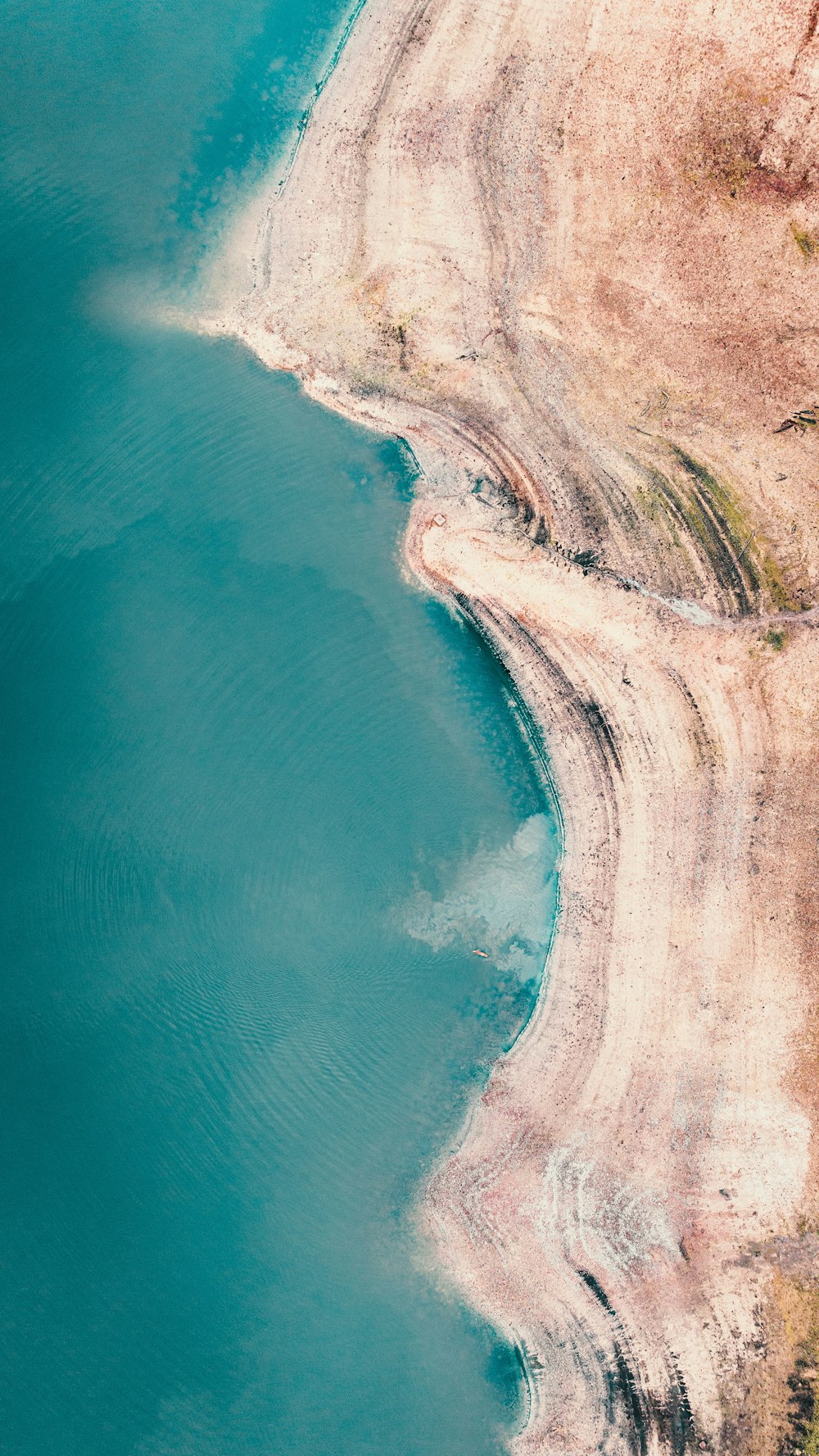 a beach with a body of water