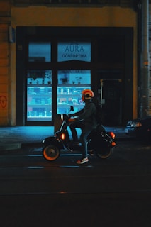 a man on a motorcycle