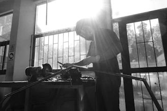 a man working on a machine