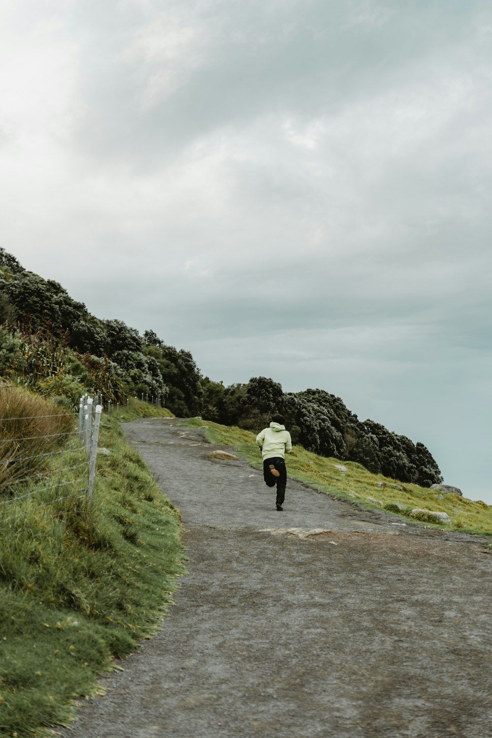 a person walking on a road