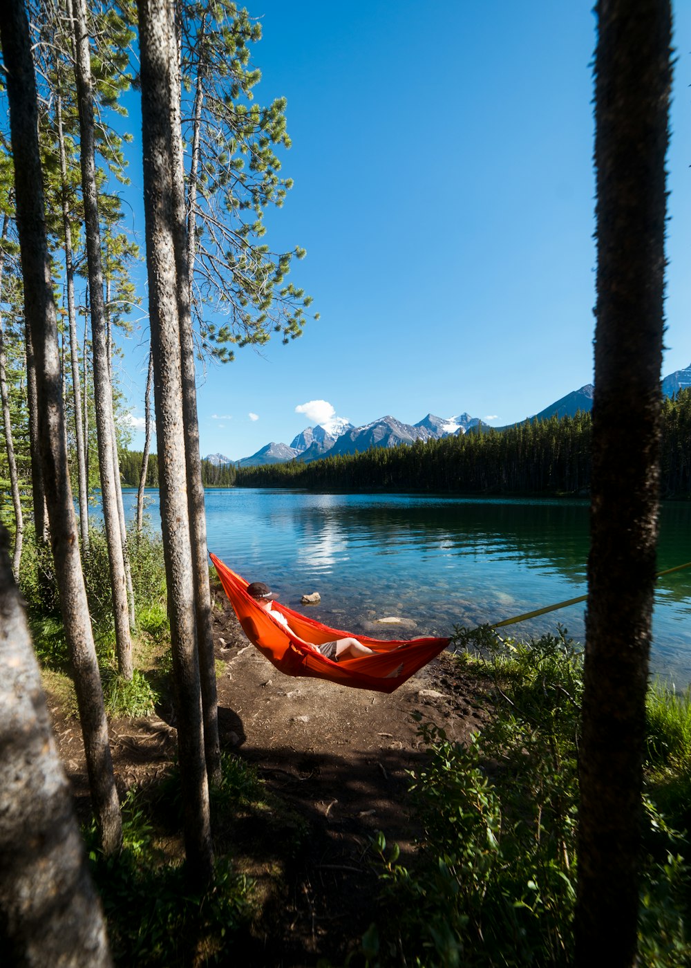 a canoe on a lake