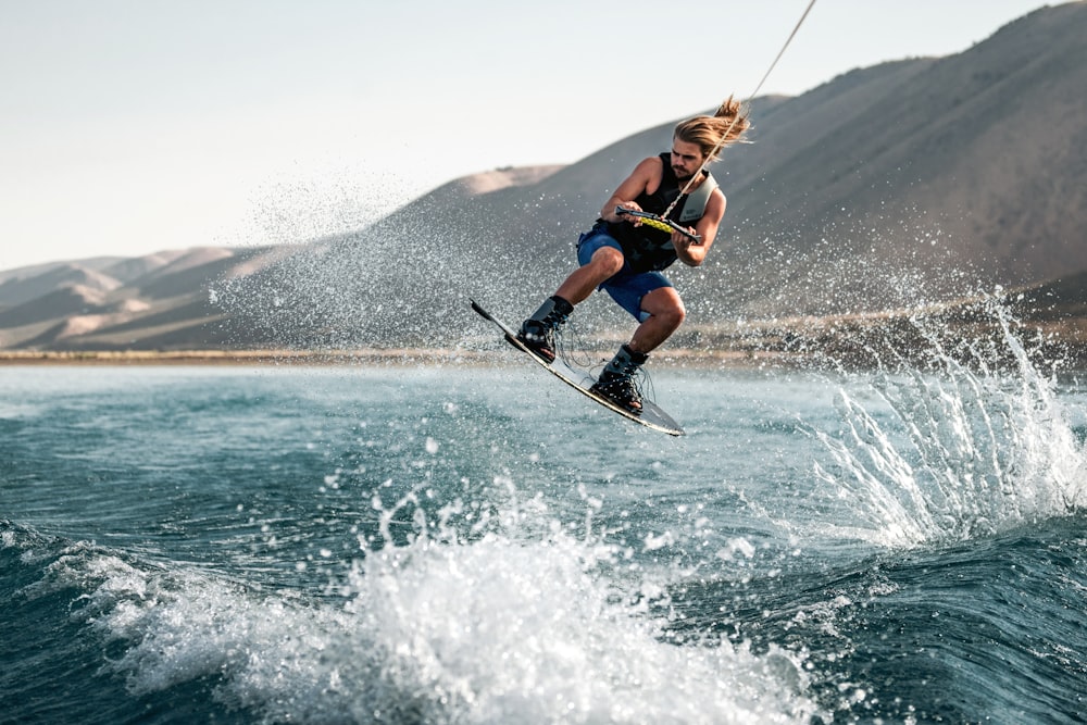 a person water skiing
