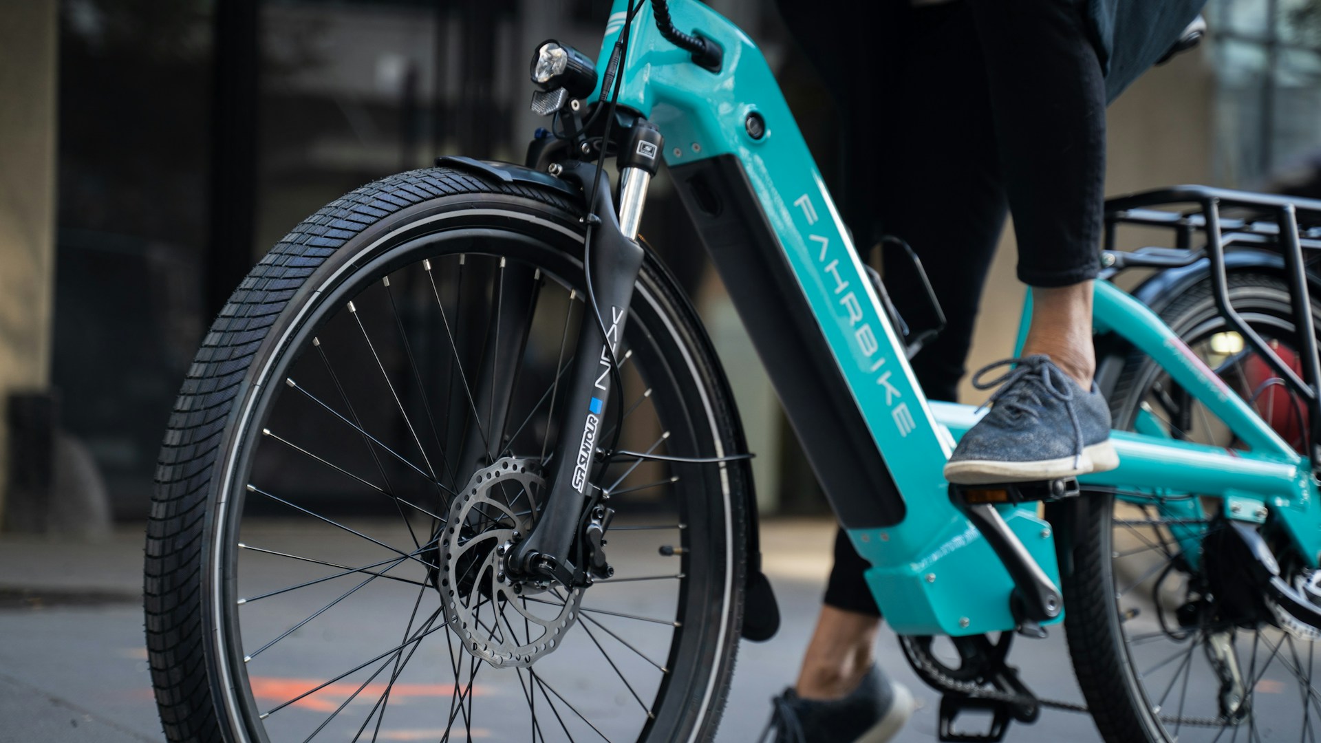 a person riding a bicycle