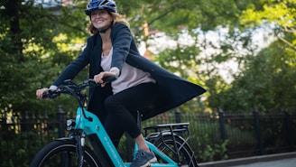 a person riding a bicycle