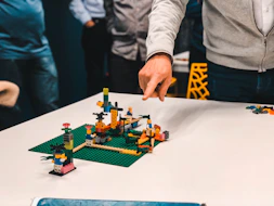 a person building a building