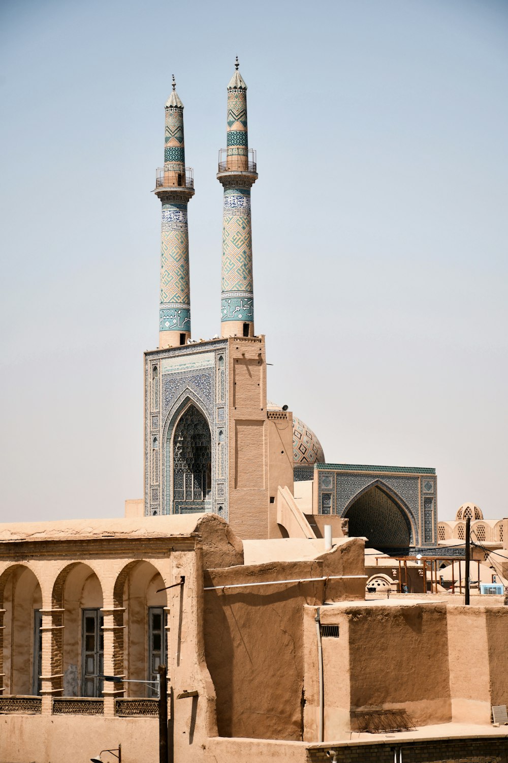 a building with towers