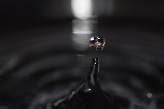 a drop of water falling into water