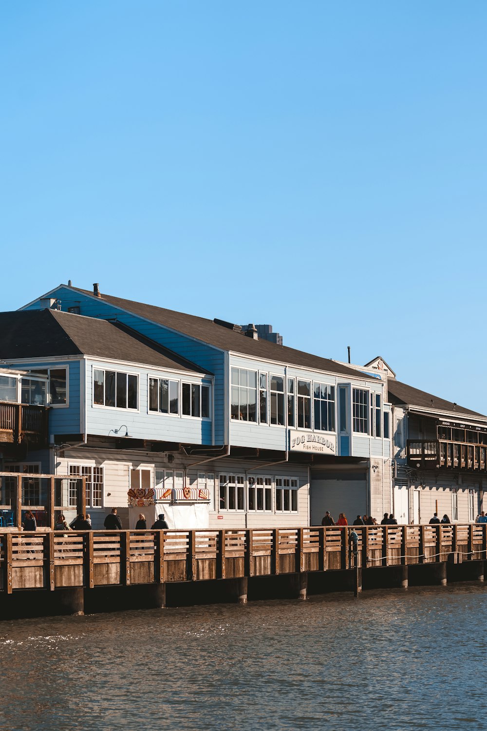 a row of houses on a dock