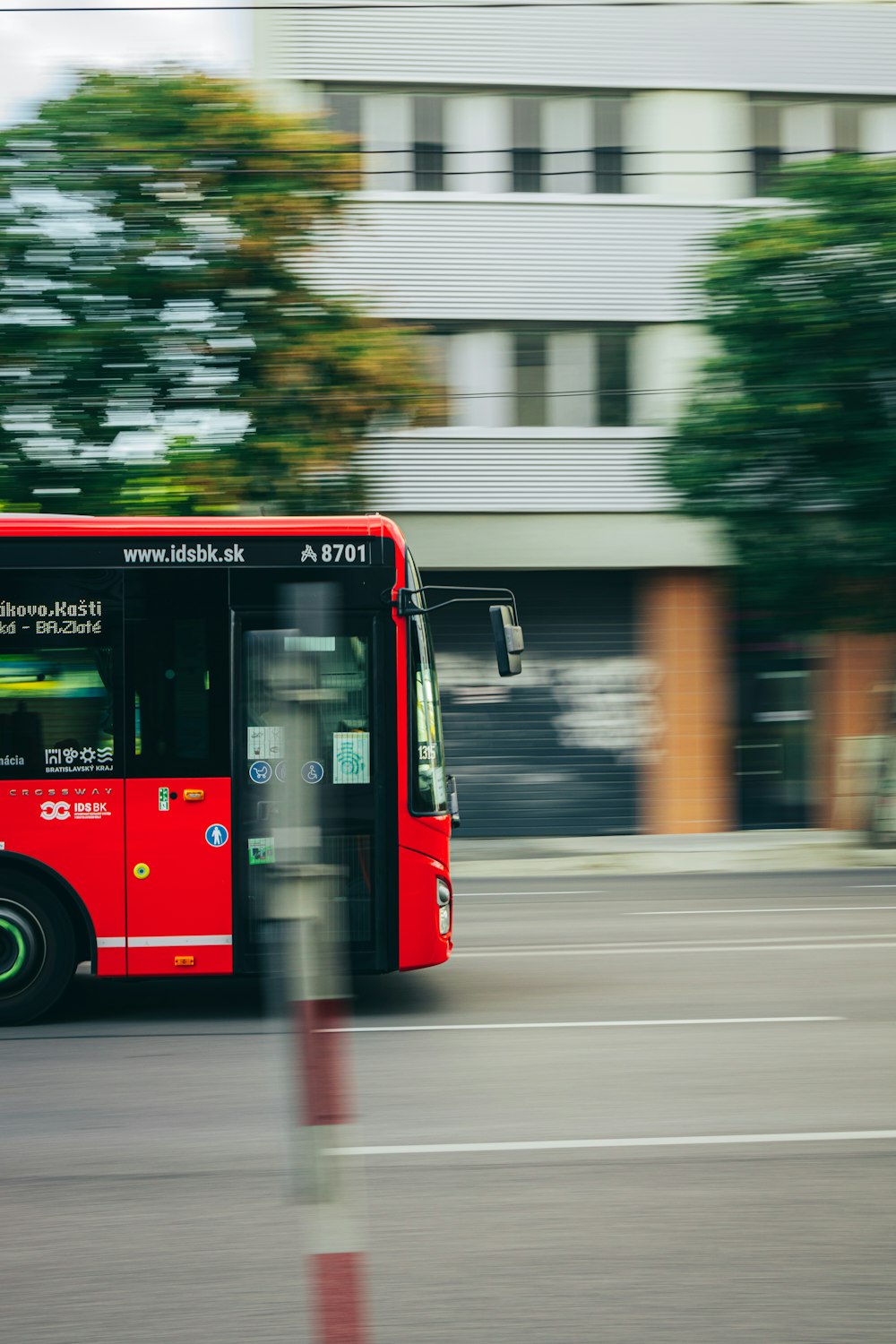 a bus is parked on the side of the road