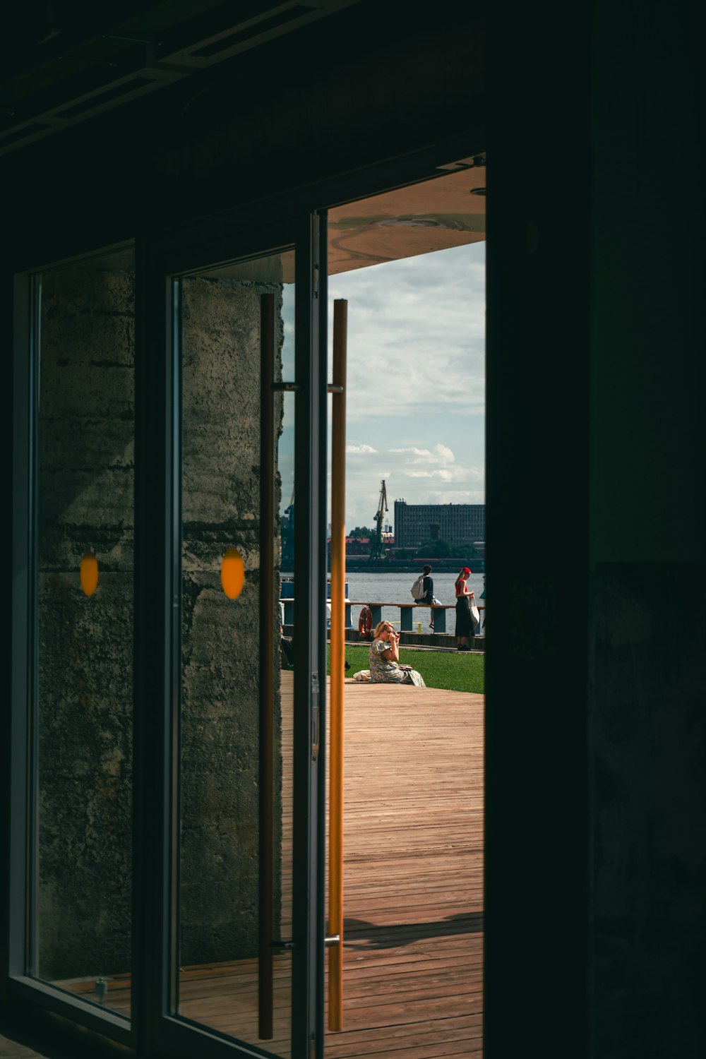 a view of the ocean through a window