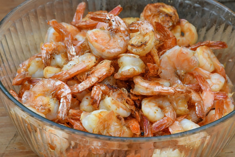 a bowl of shrimp