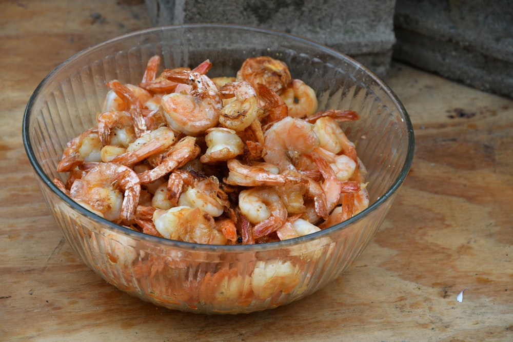 a bowl of shrimp