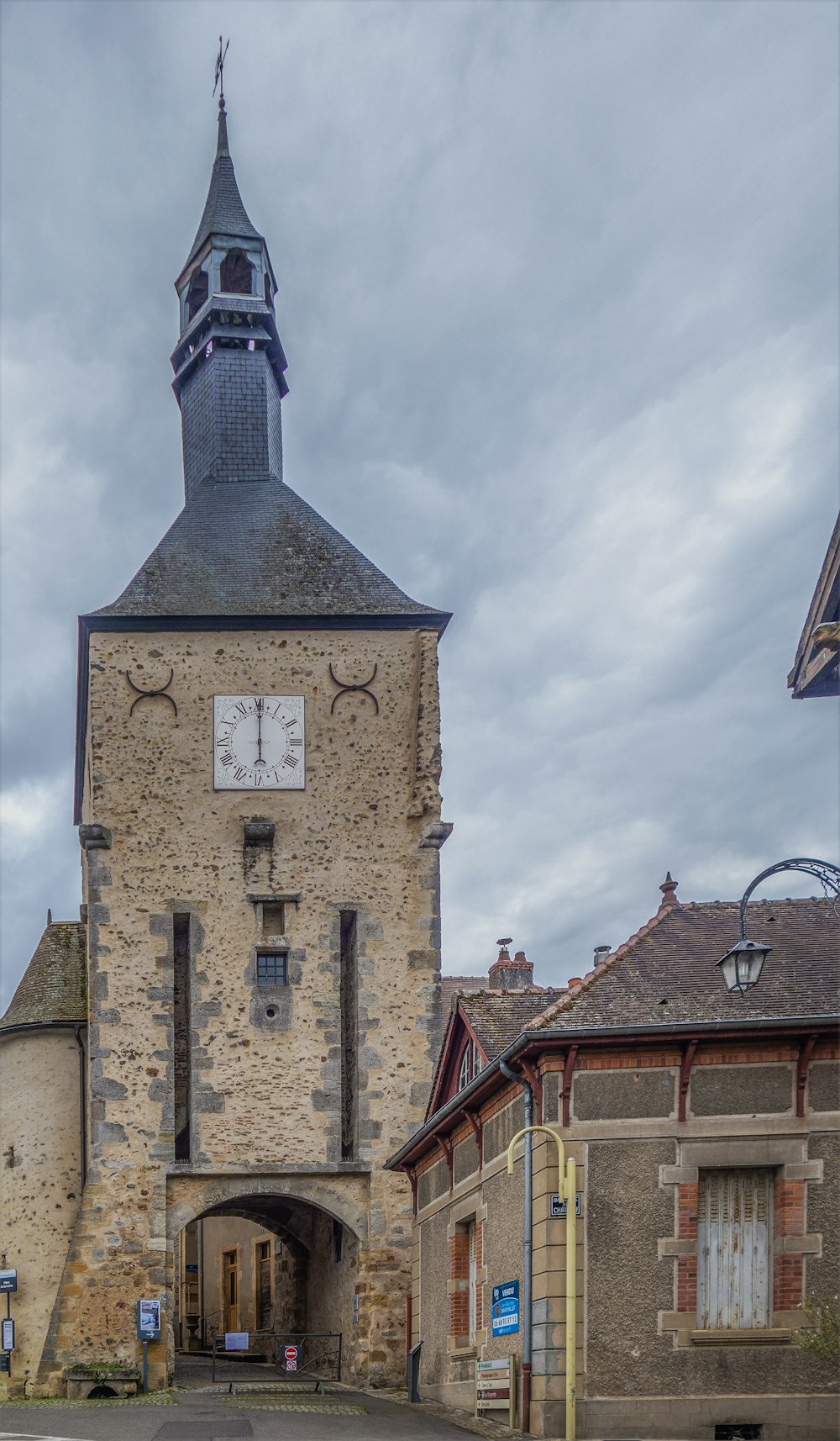 a clock on a tower