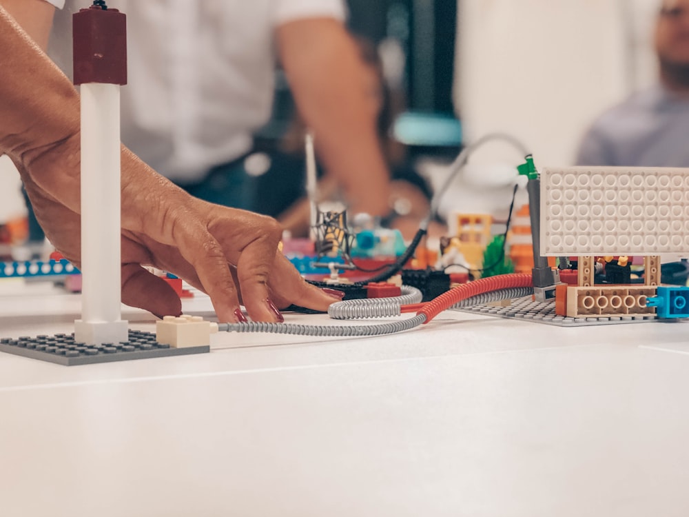 a person working on a circuit board