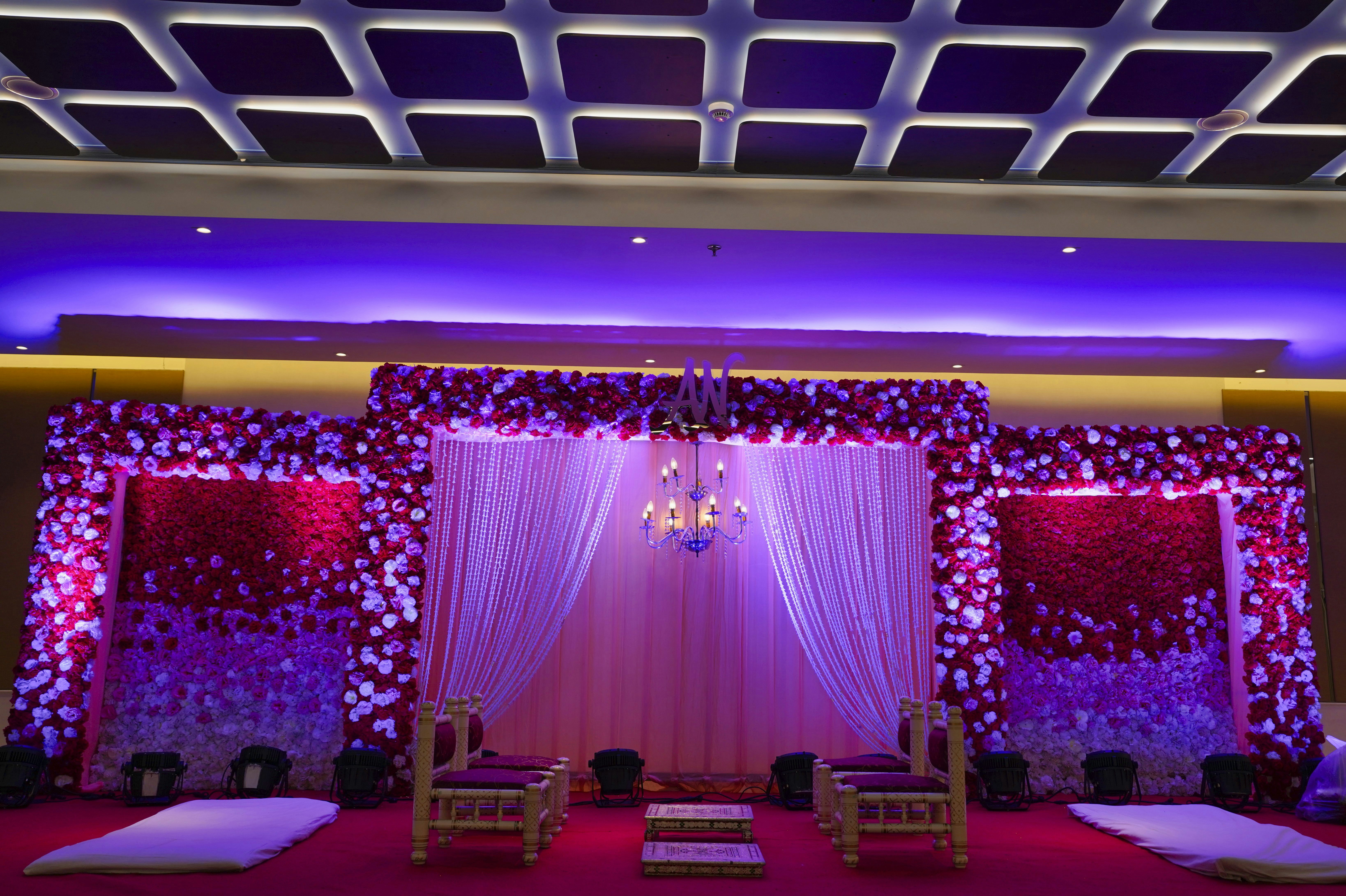 Beautifully decorated wedding venue in Jaipur