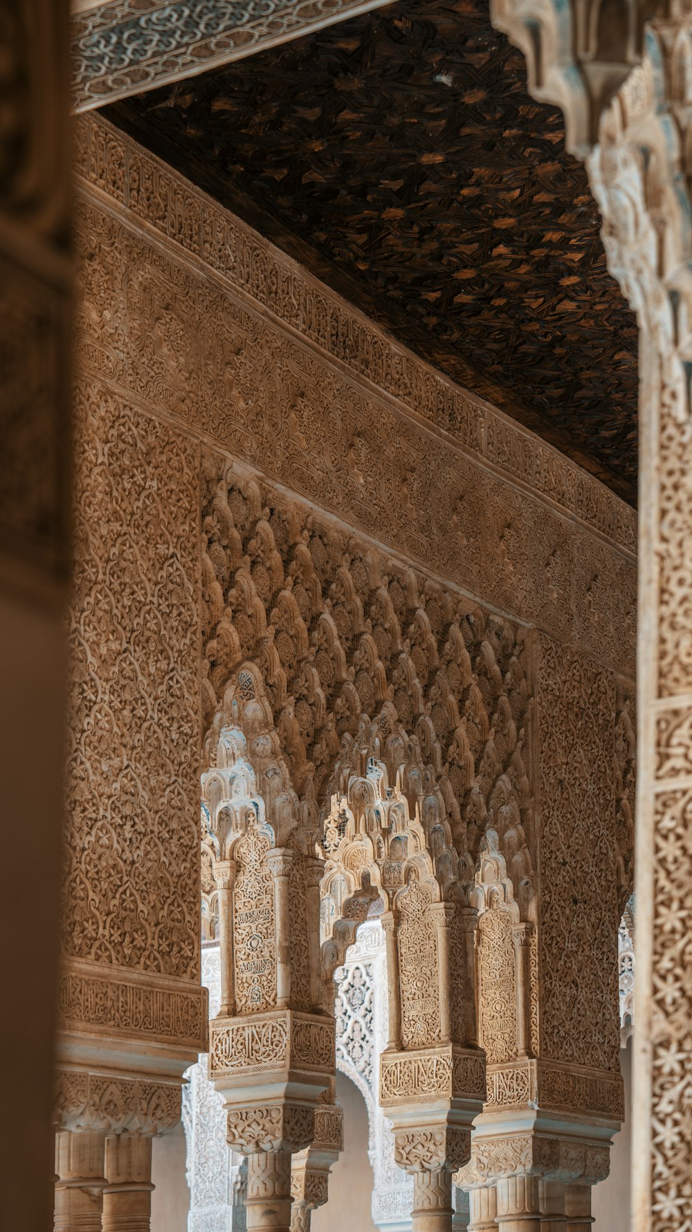 a wall with carvings on it