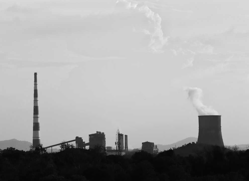 a factory with smoke coming out of it