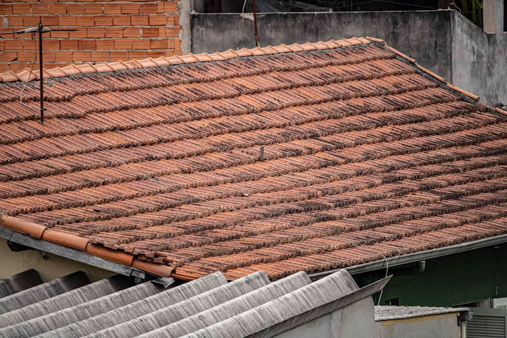 a roof with red tiles