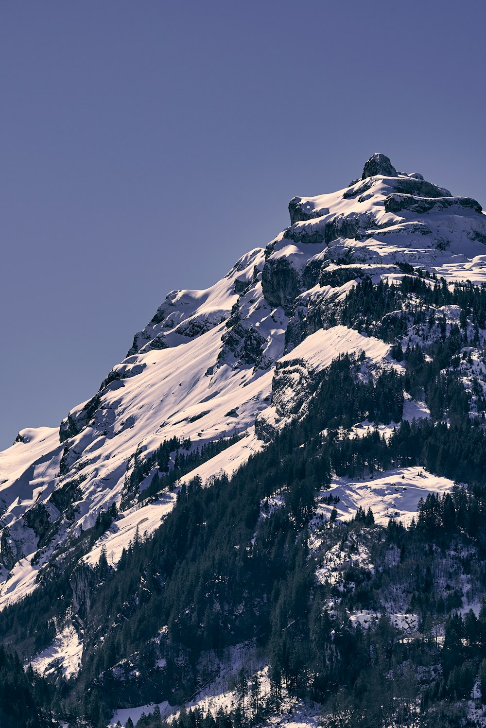 a mountain with snow