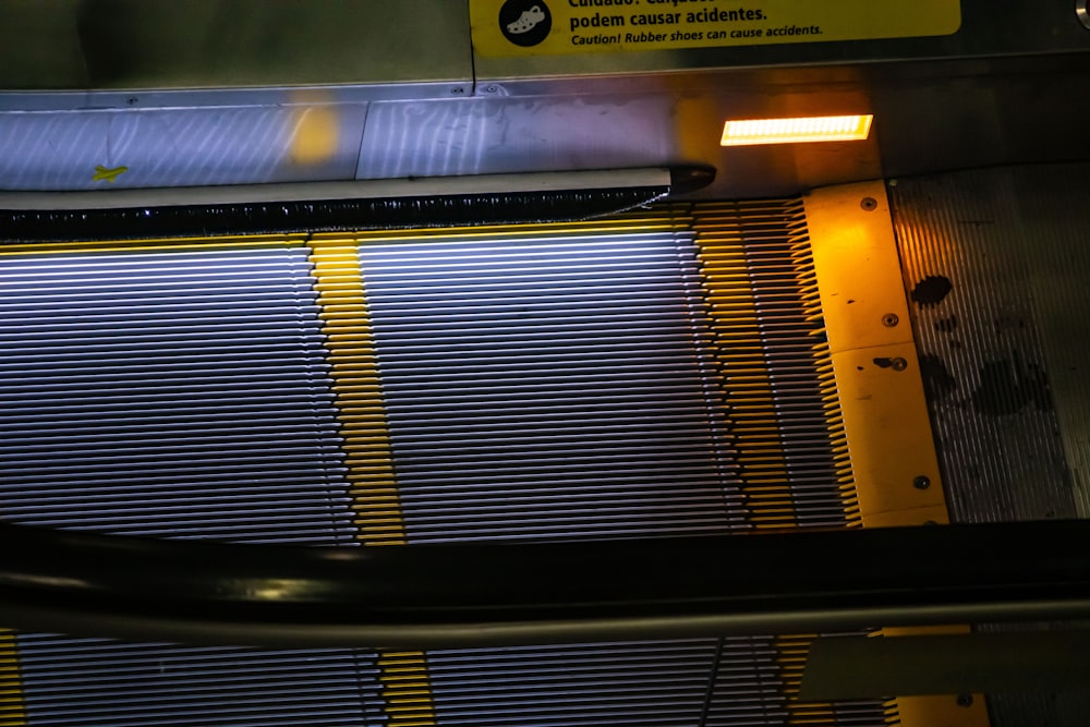 a close-up of a escalator