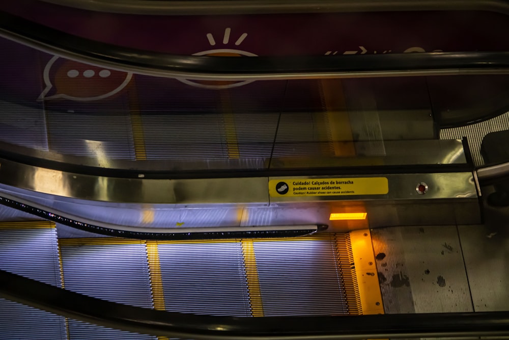 a close-up of a escalator