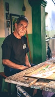 a man sitting at a table