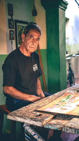 a man sitting at a table