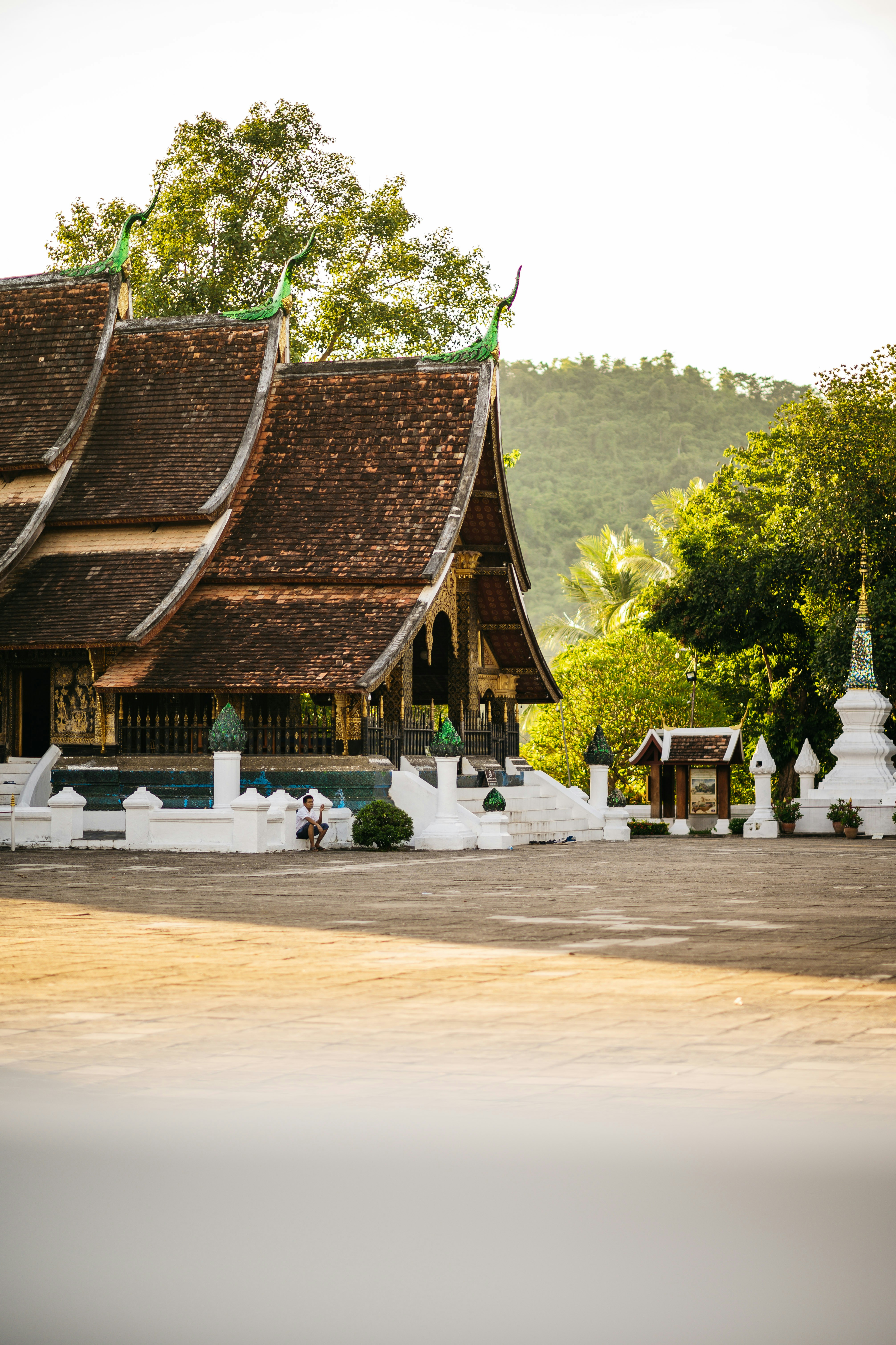 a building with a large roof