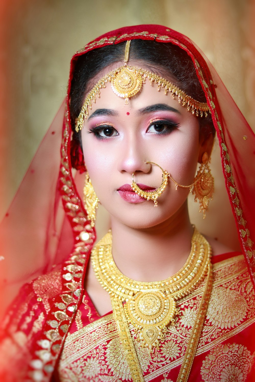 a woman wearing a headdress