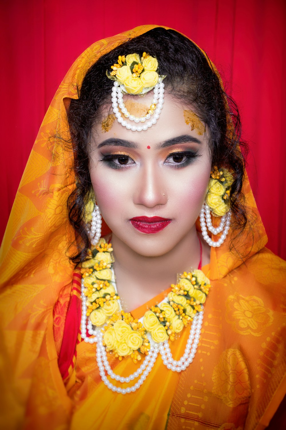 a person with a flower crown