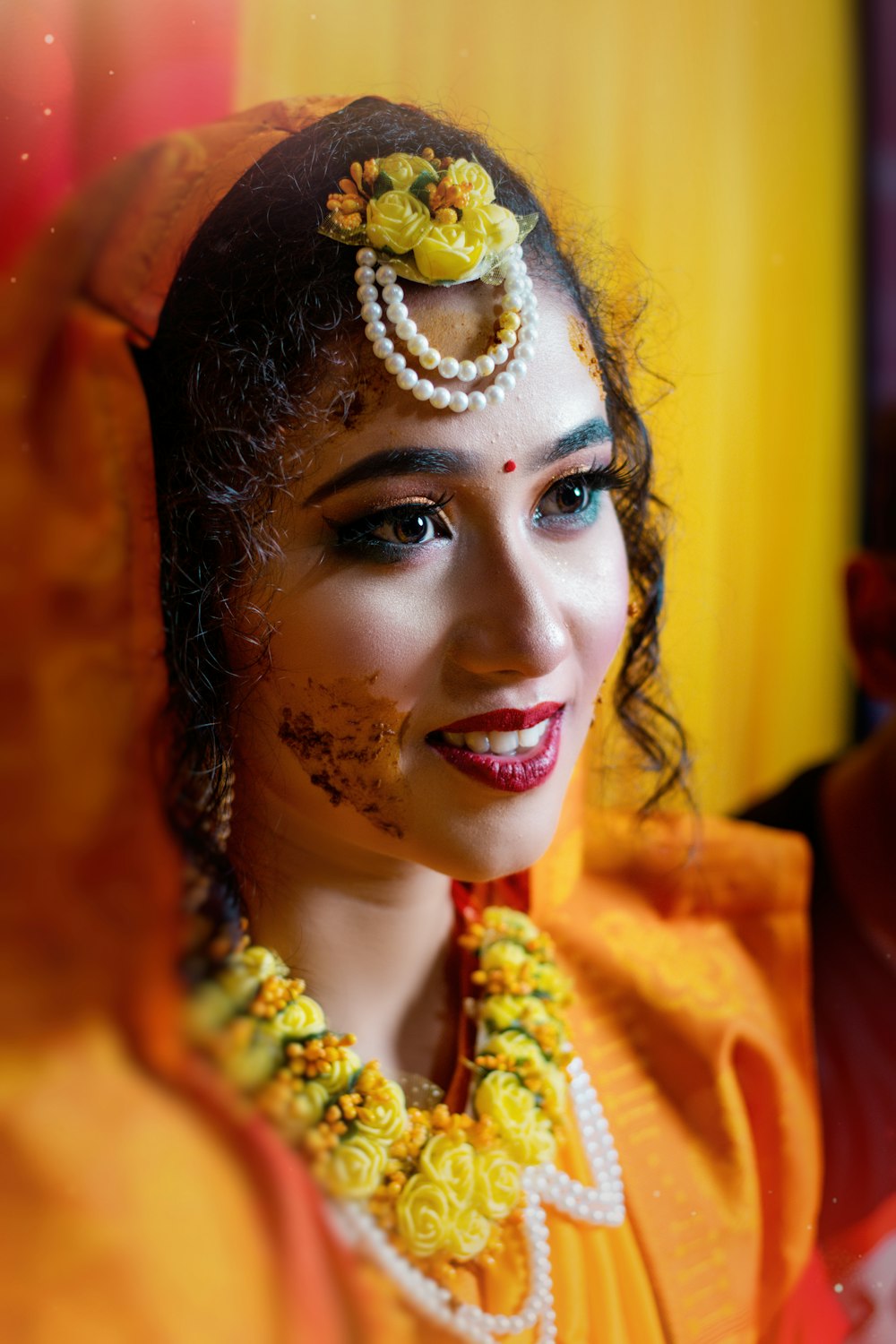 a person wearing a headdress