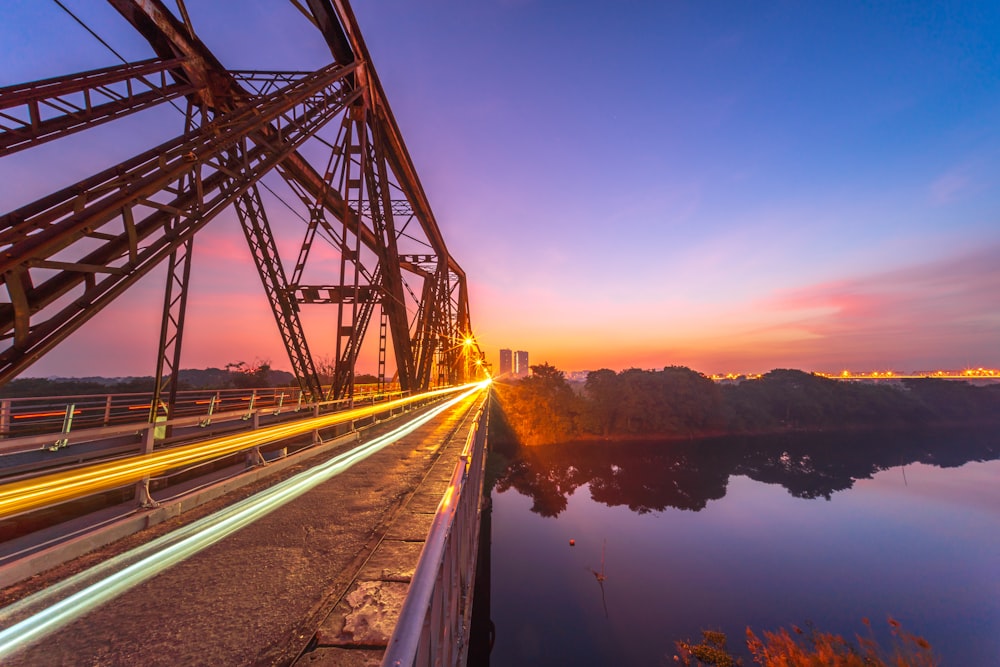 a bridge over a river