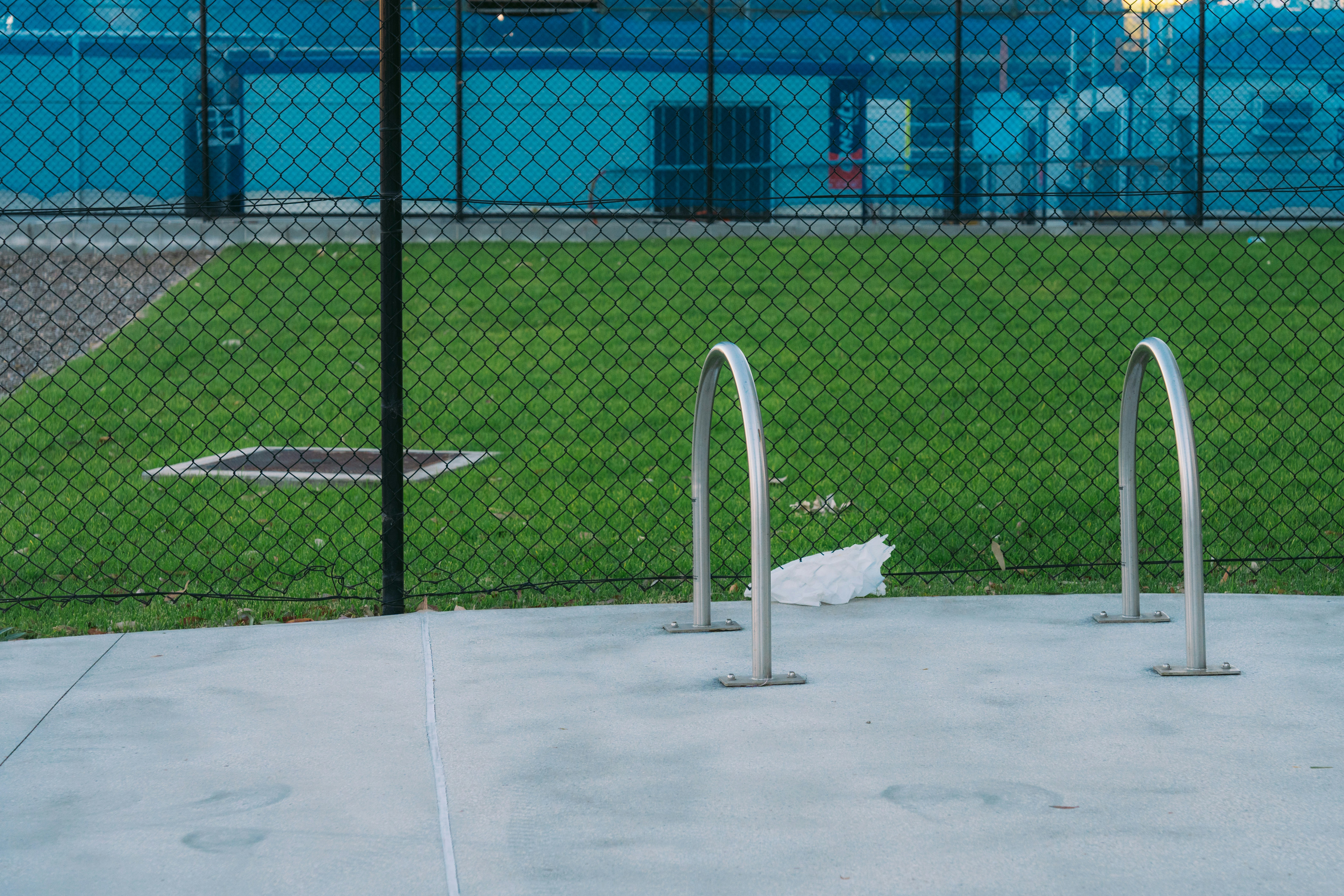 Pickleball player demonstrating ATP shot technique with precise body positioning outside court line