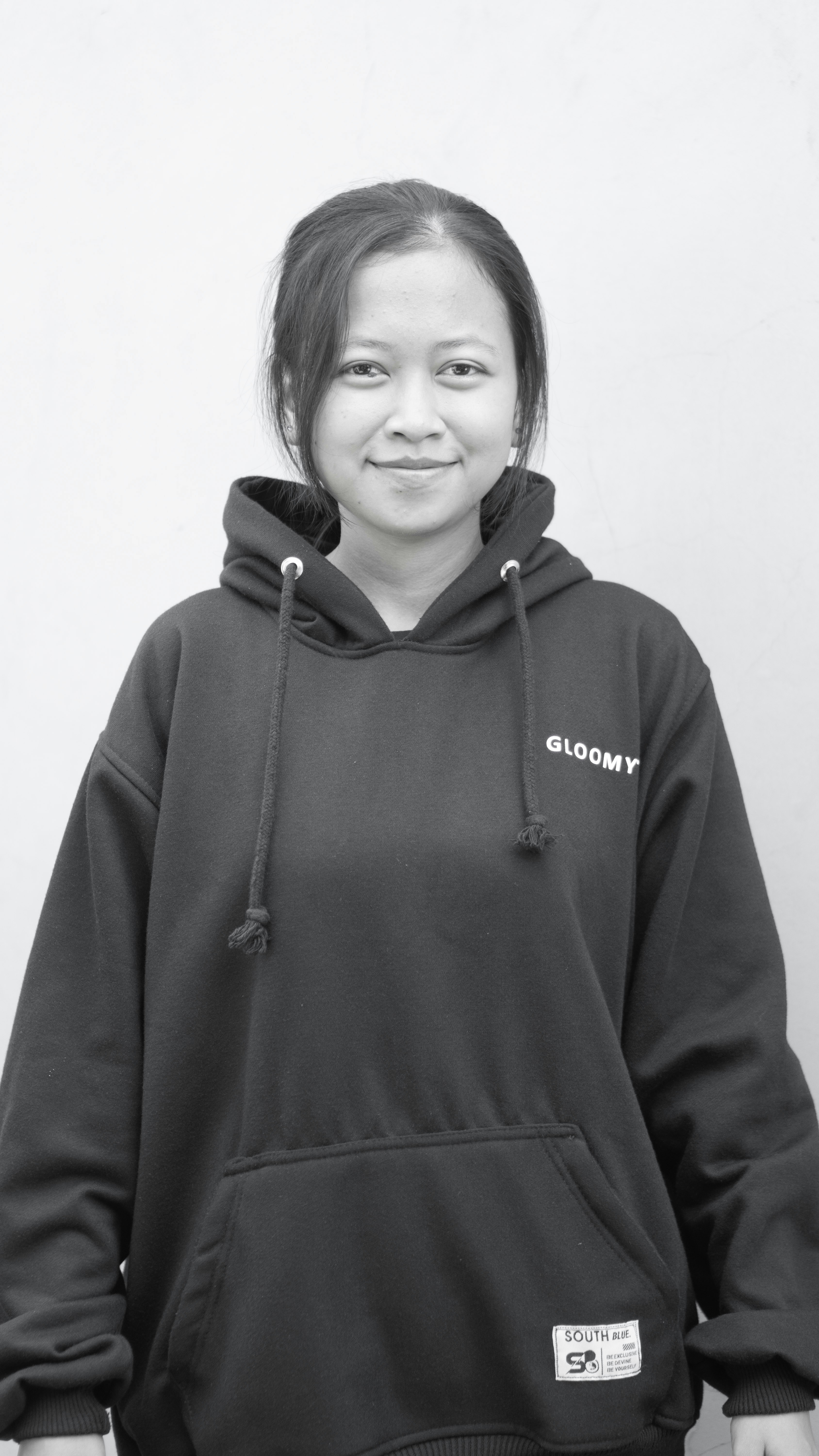 a person wearing a black jacket