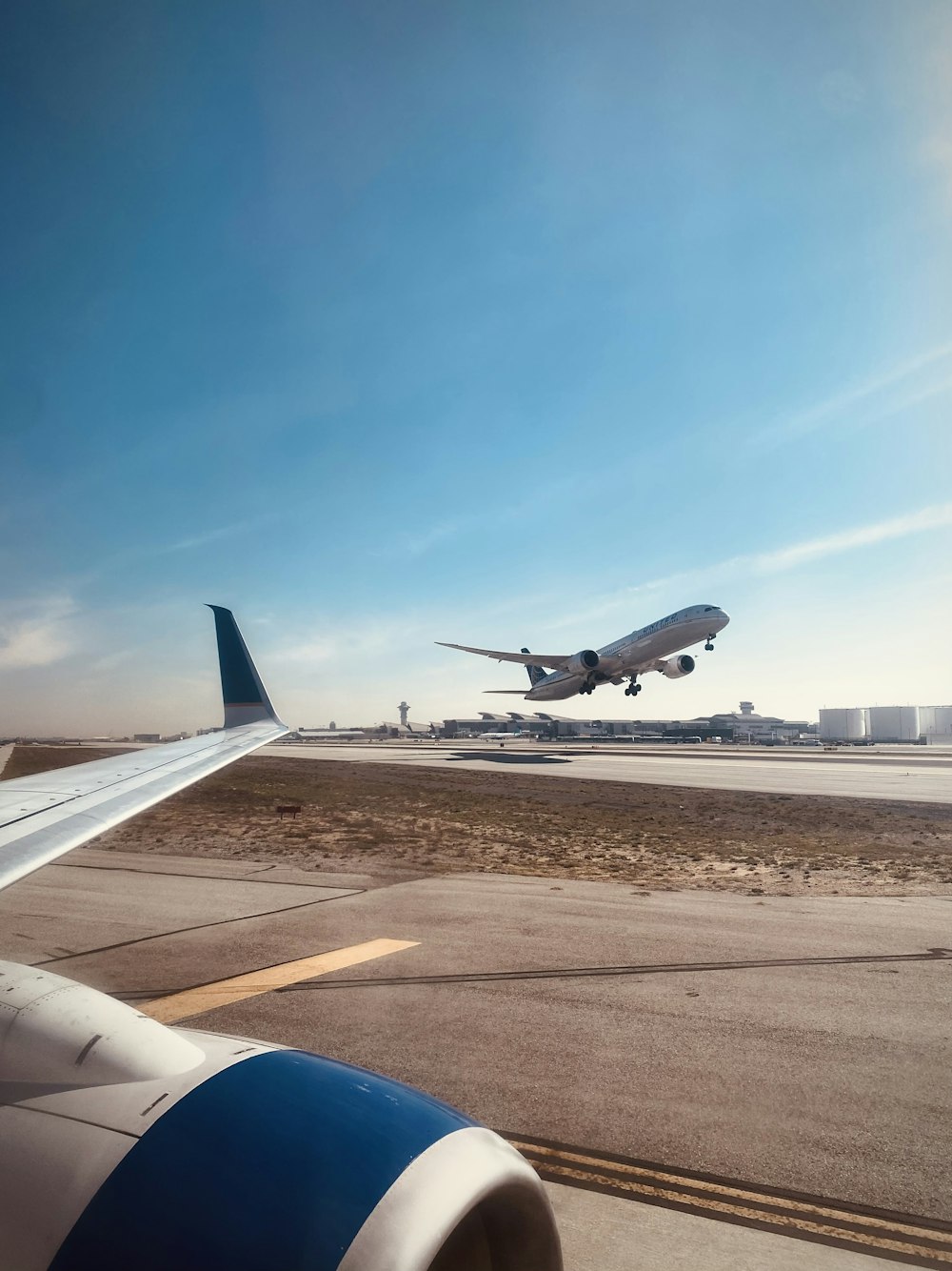 a plane taking off from an airport