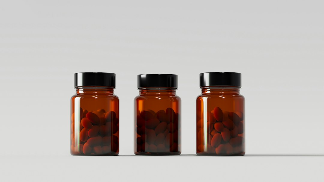 supplement bottles closeup