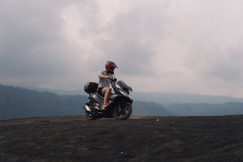 a man on a motorcycle